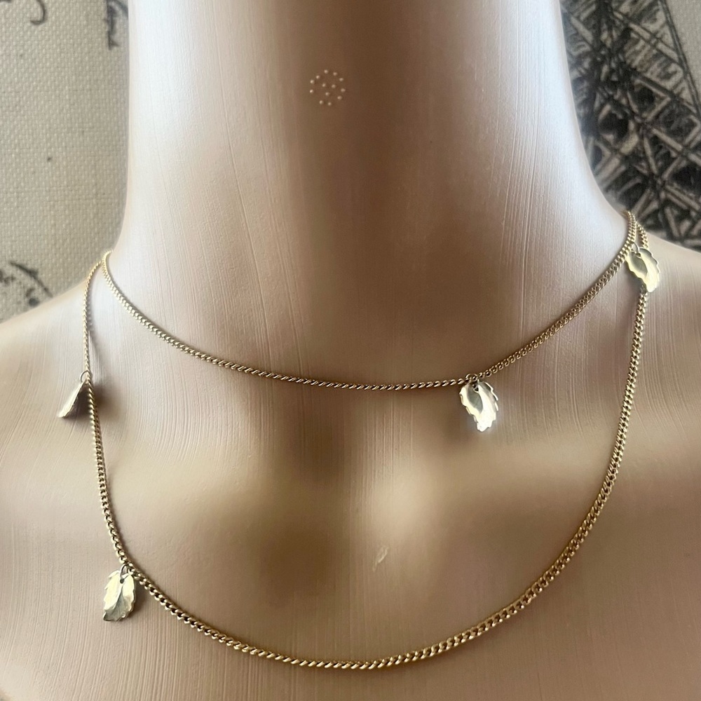 Beeline Gold Toned Leaf Necklace